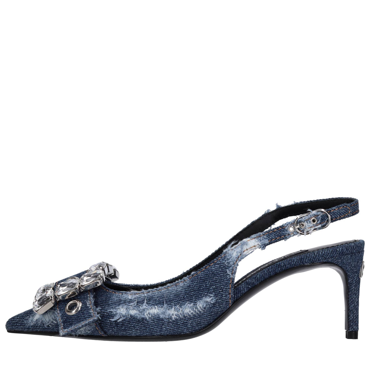 Décolleté slingback in tessuto 