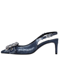 Décolleté slingback in tessuto 
