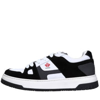 Sneakers in pelle e tessuto 