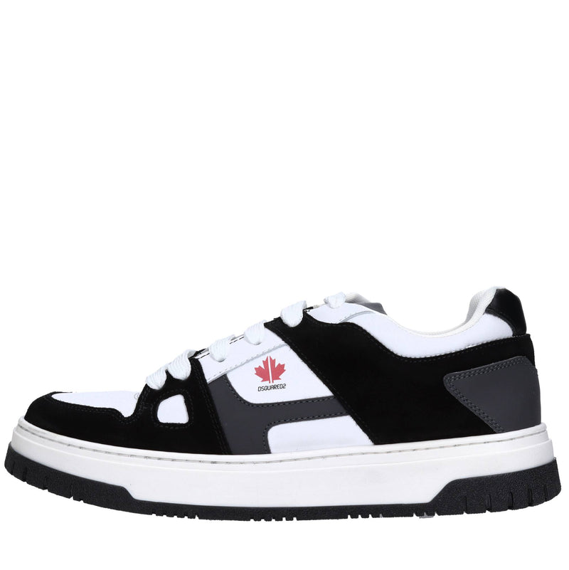 Sneakers in pelle e tessuto 