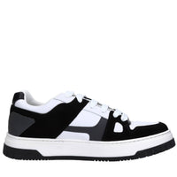 Sneakers in pelle e tessuto 