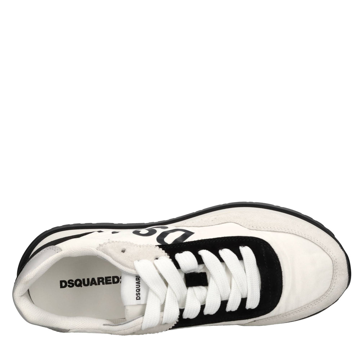 Sneakers in pelle e tessuto 