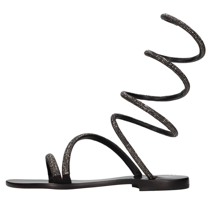 Sandali flat in pelle 