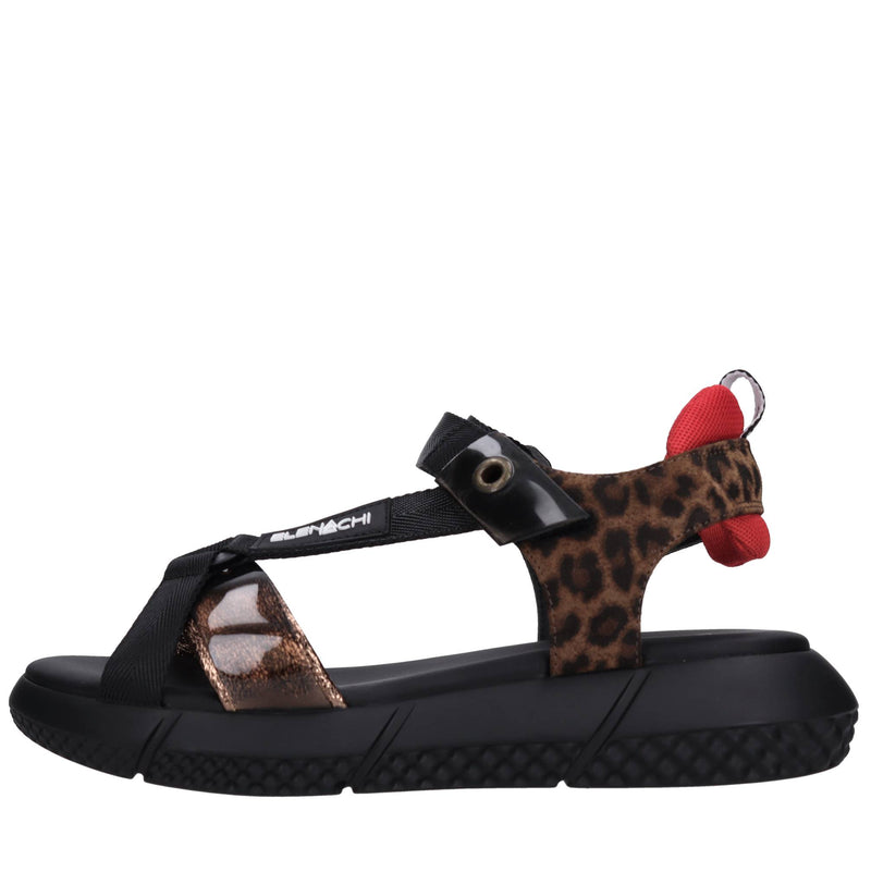 Sandali Africa in pelle, ecopelle e tessuto 