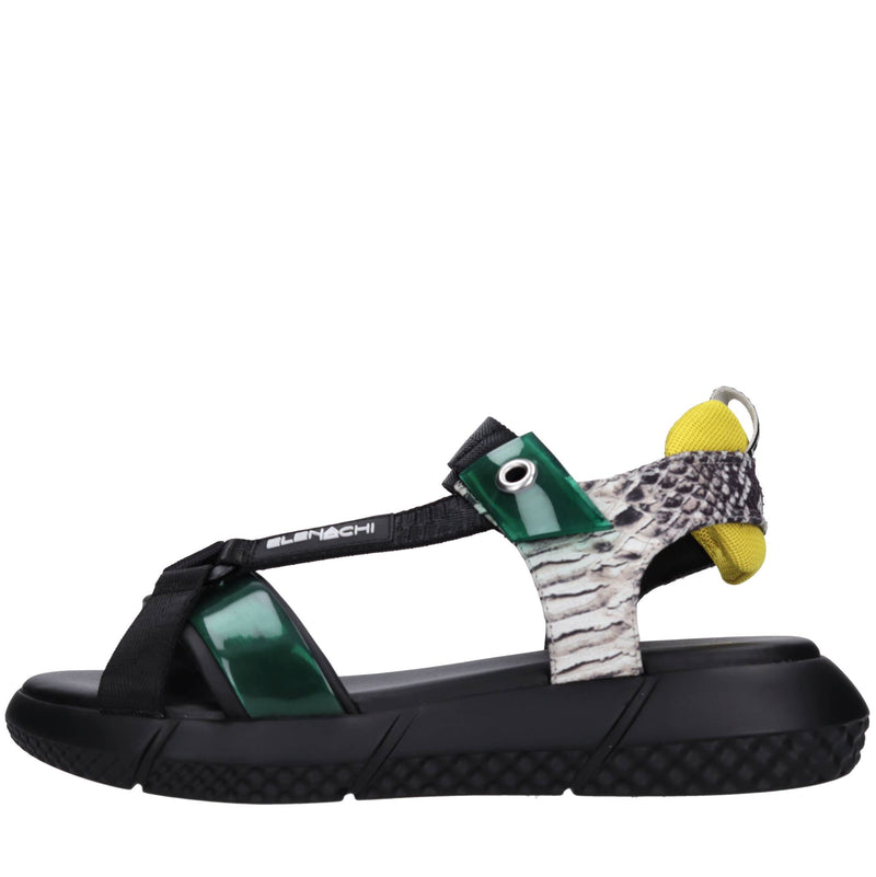 Sandali Swing in pelle, ecopelle e tessuto 