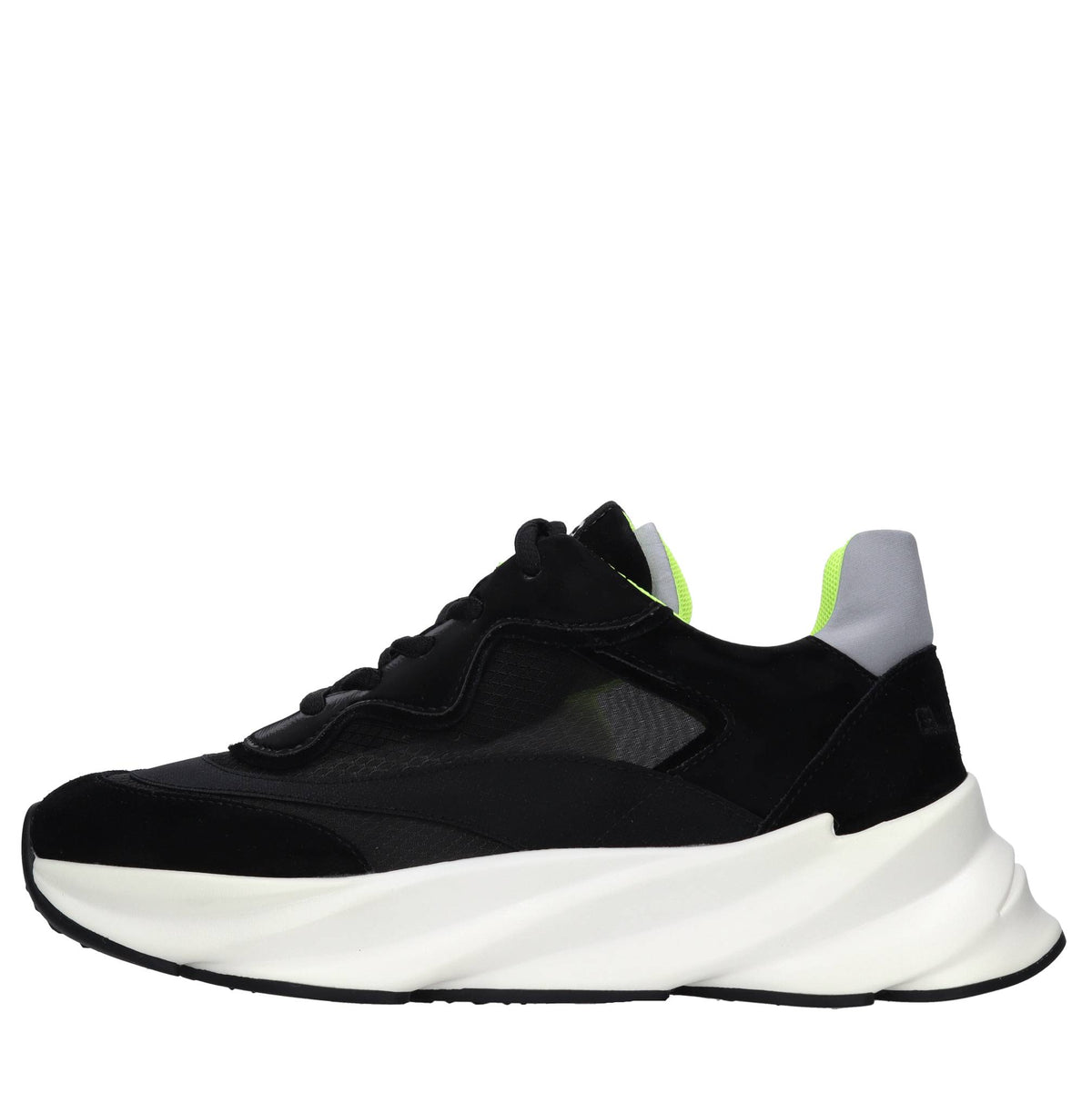 Sneakers in pelle e tessuto 