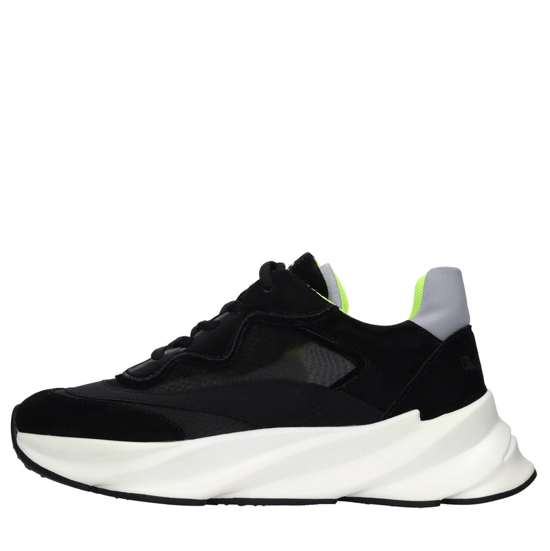 Sneakers in pelle e tessuto 