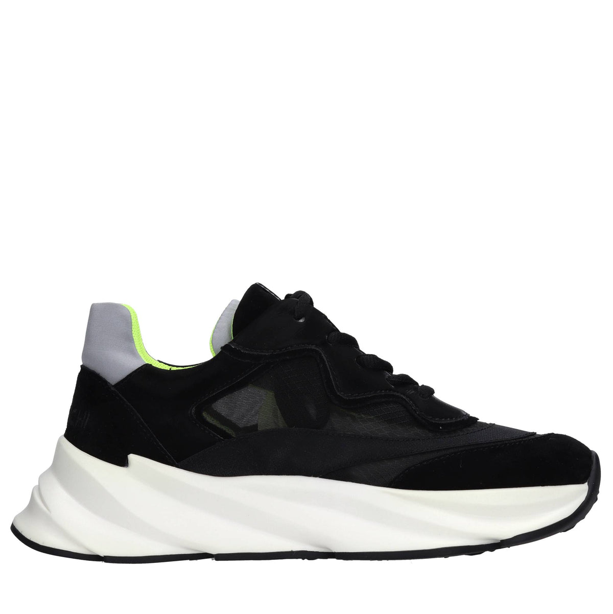 Sneakers in pelle e tessuto 