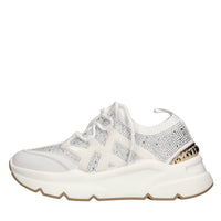Sneakers in pelle e tessuto 