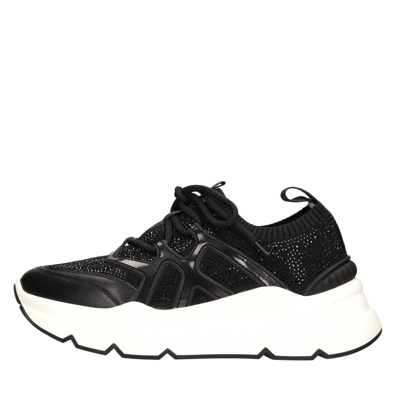 Sneakers in pelle e tessuto 