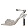 EMANUELLE VEE Satin and Rhinestone Sandals