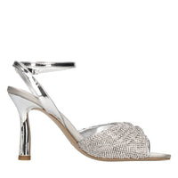Sandali in raso e strass 