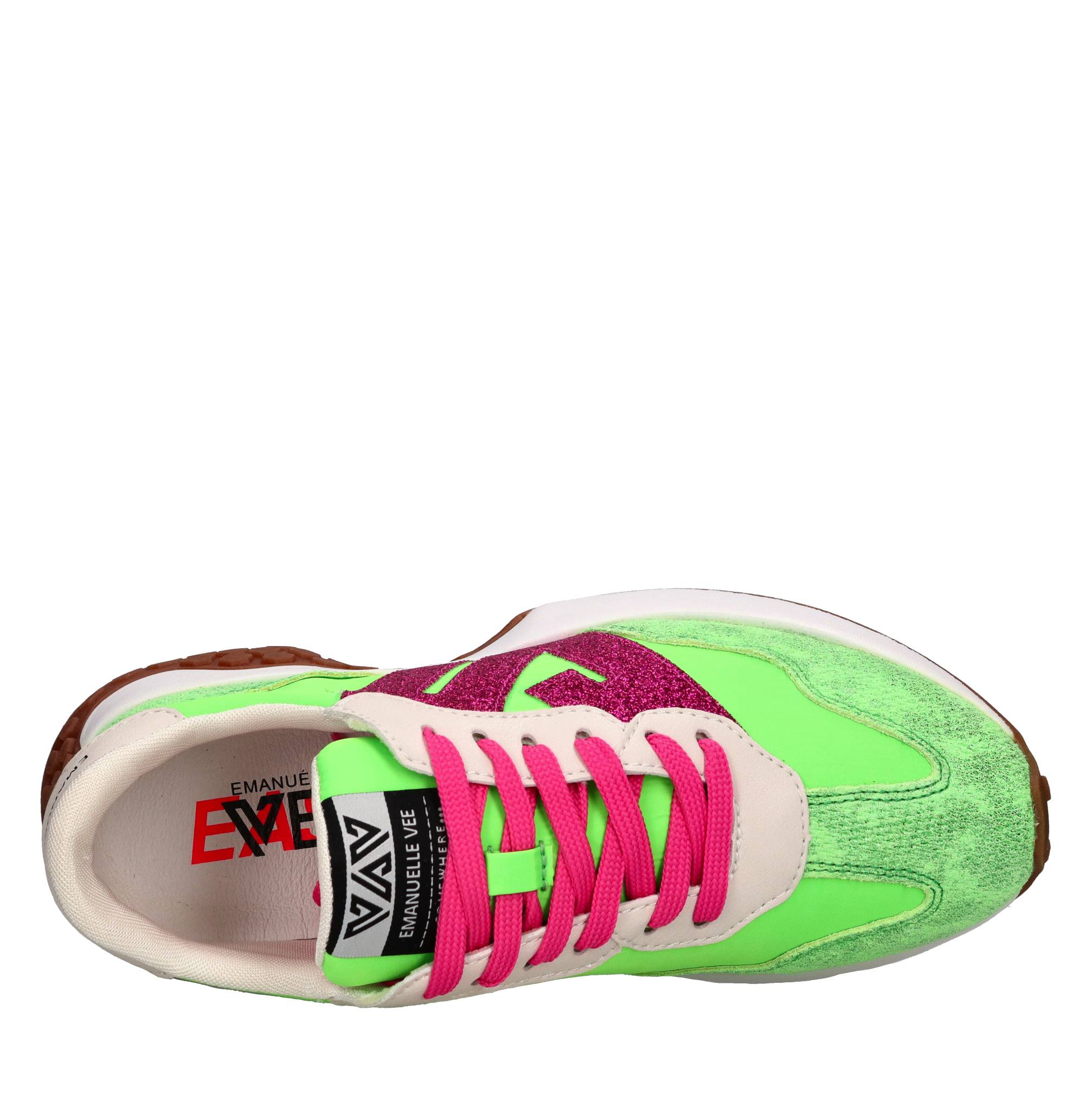 Sneakers in camoscio e tessuto 