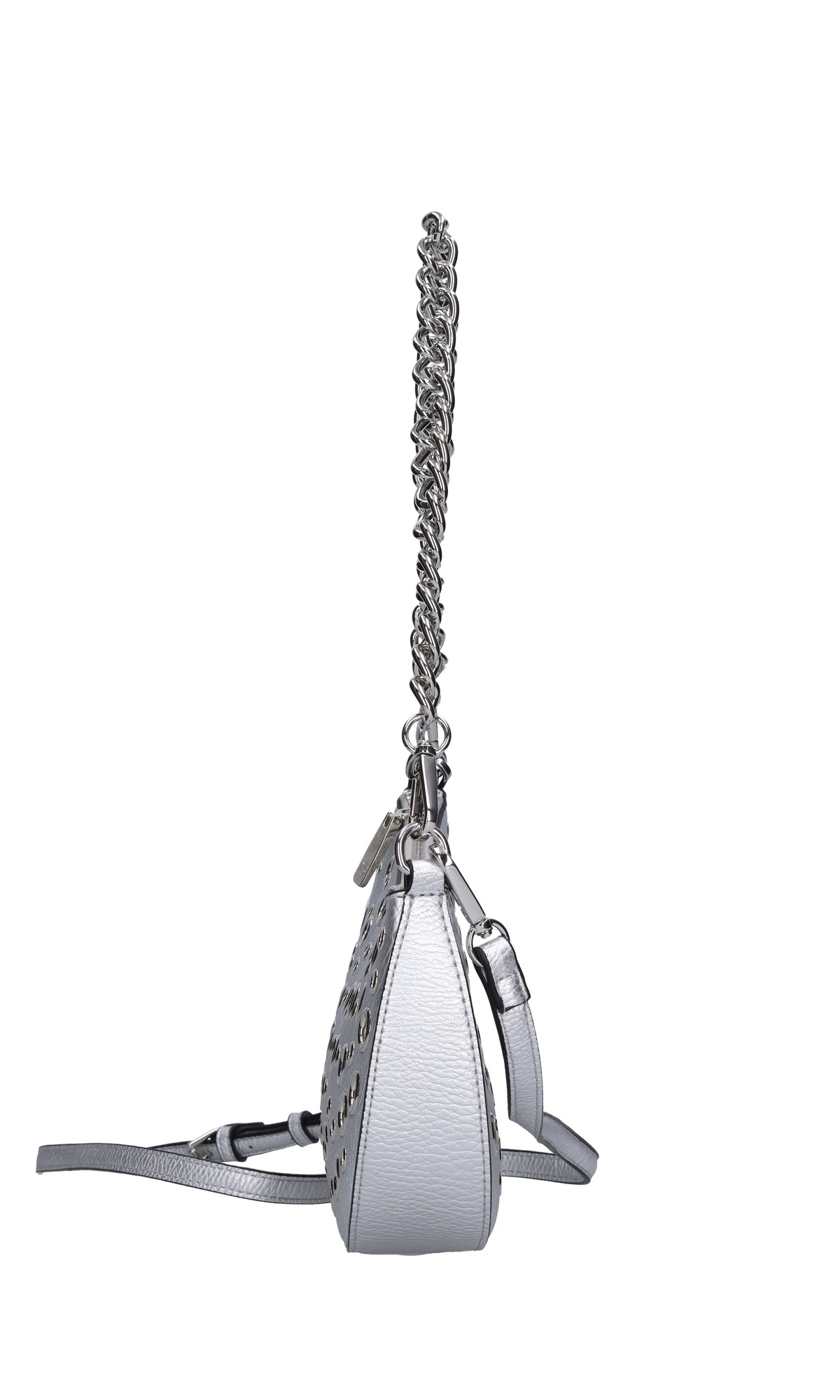 Borsa in ecopelle con occhielli argento 