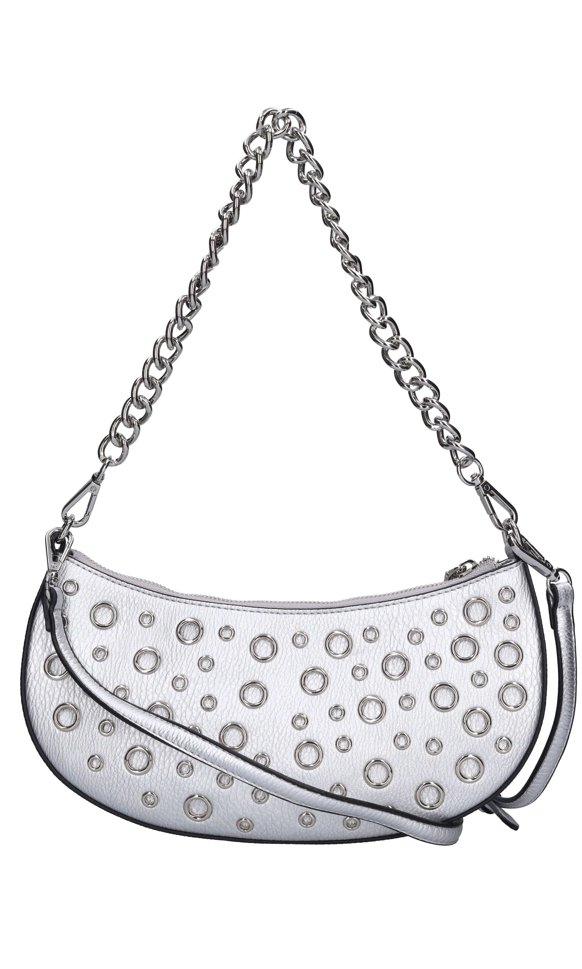 Borsa in ecopelle con occhielli argento 