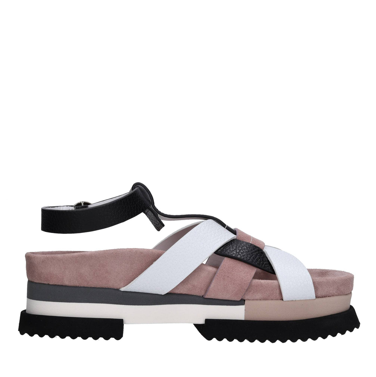 Sandali in pelle e camoscio 