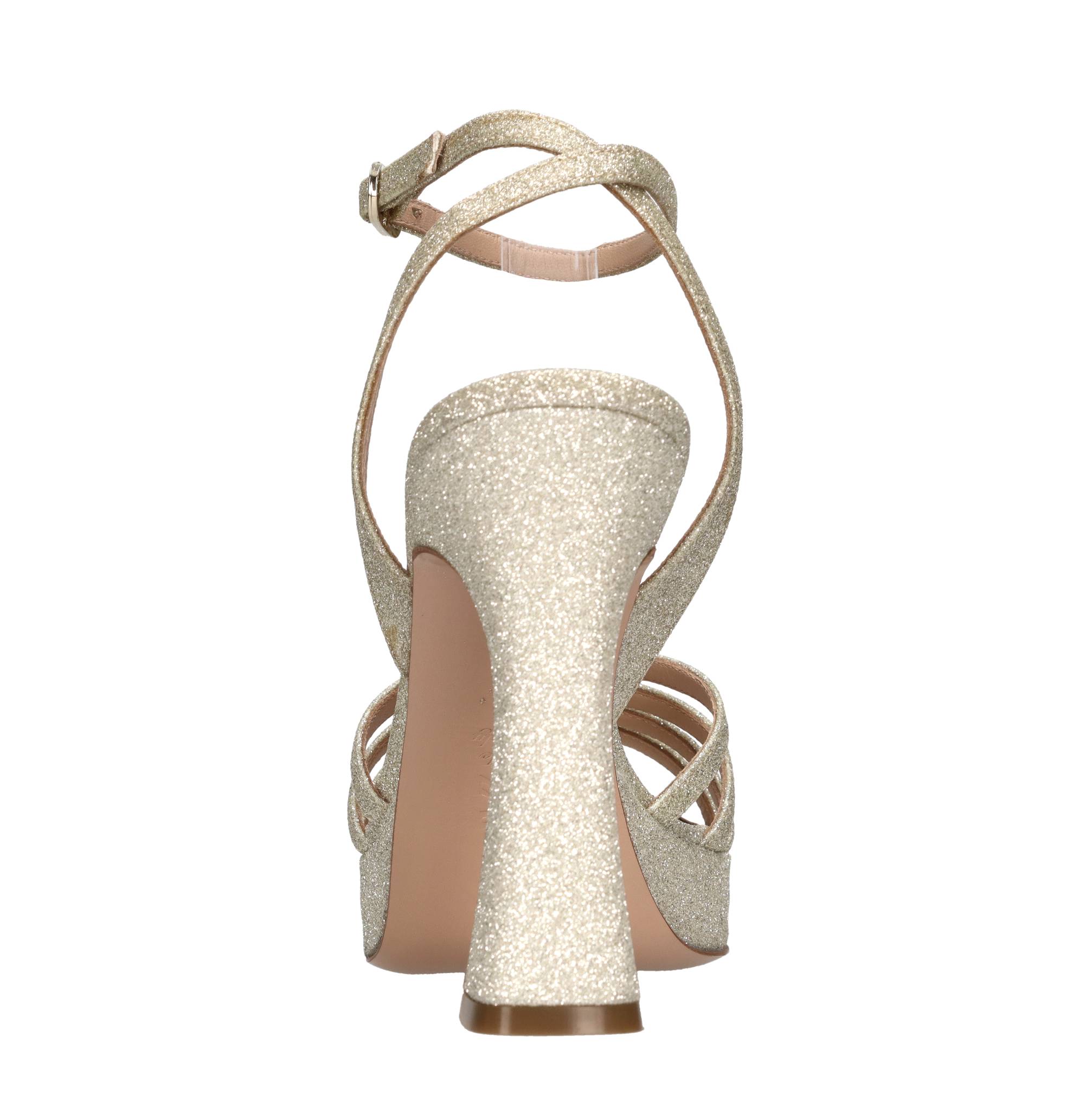 Sandali in tessuto e glitter 