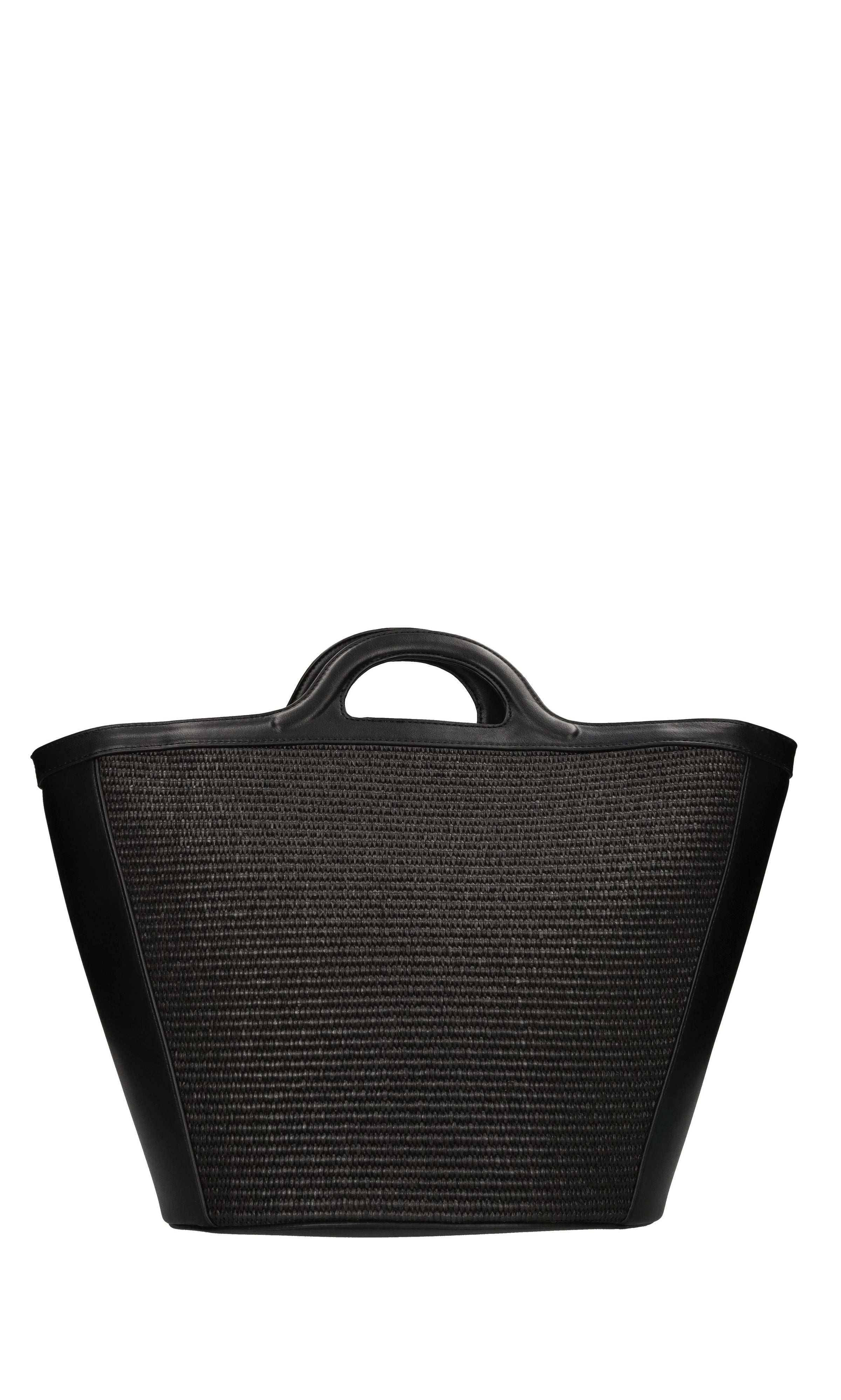 Borsa in ecopelle e raffia 
