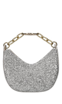 Borsa in ecopelle e glitter 