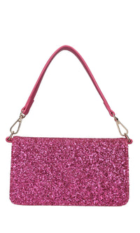 Borsa in ecopelle e glitter 