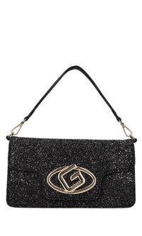 Borsa in ecopelle e glitter 