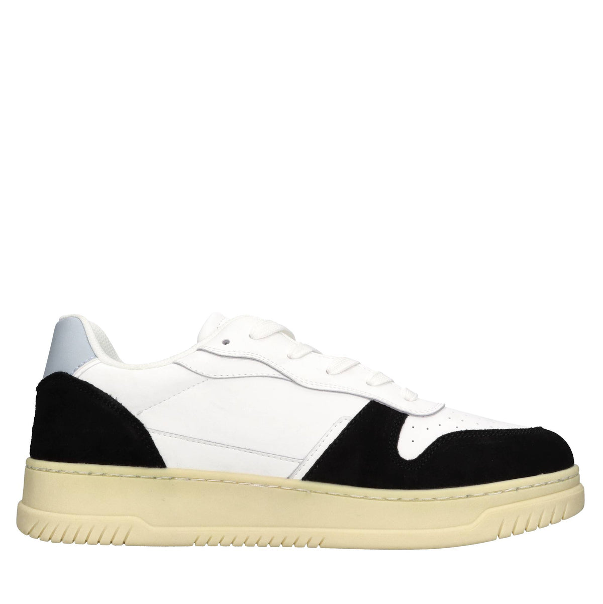Sneakers in pelle e tessuto 