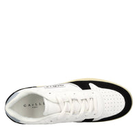Sneakers in pelle e tessuto 