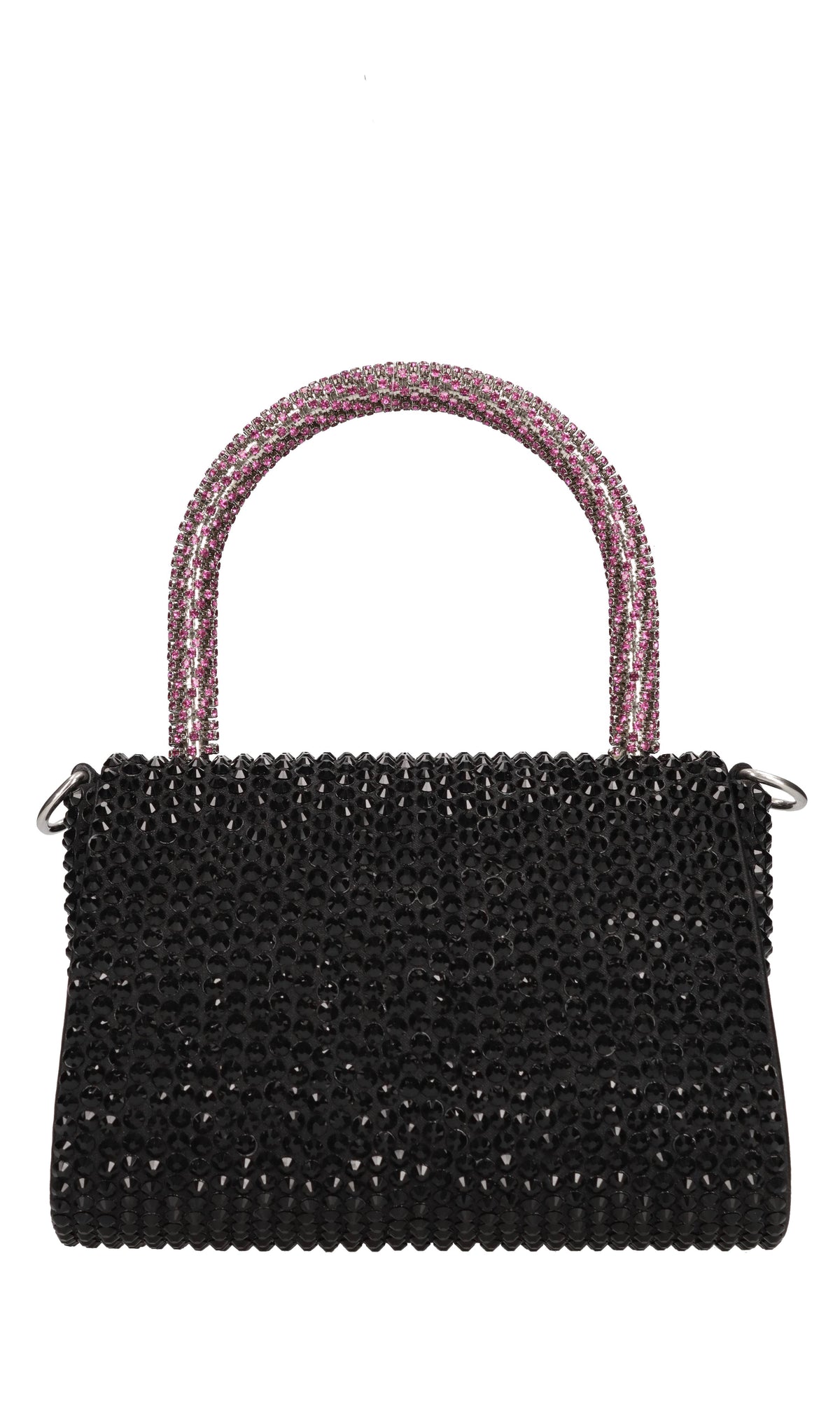 Borsa mini Cookie in raso e strass 