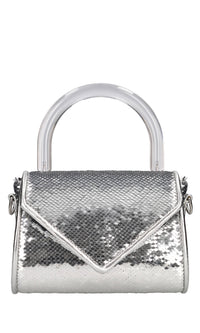 Borsa mini Cookie in tessuto e paillettes 