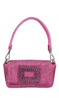 Borsa mini My Love in tessuto e strass 