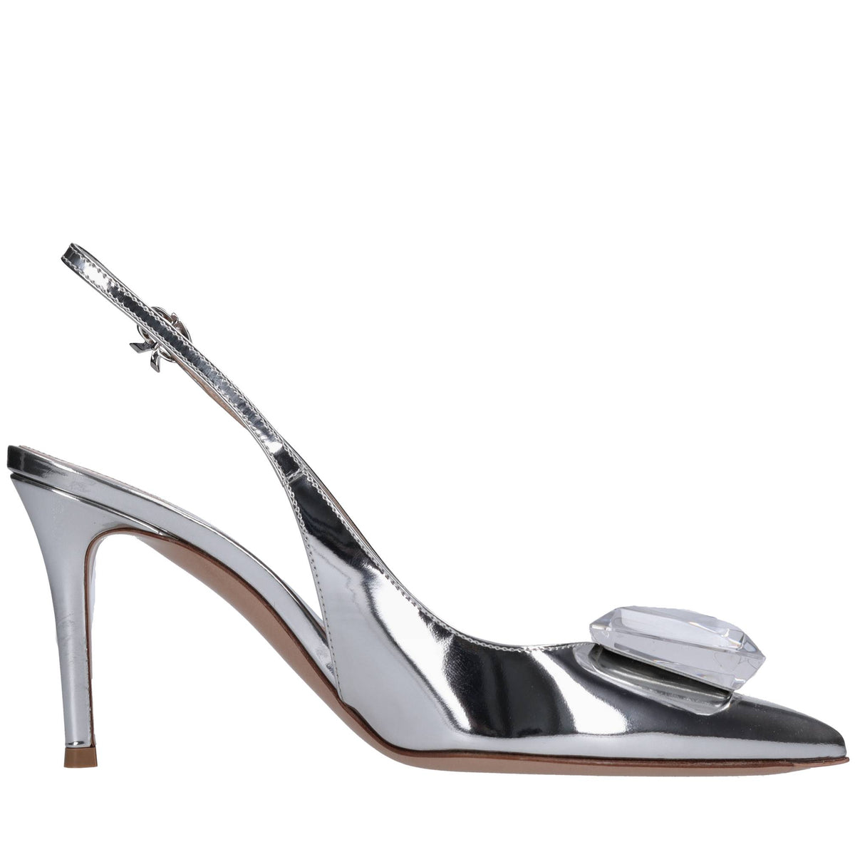Décolleté slingback in pelle 