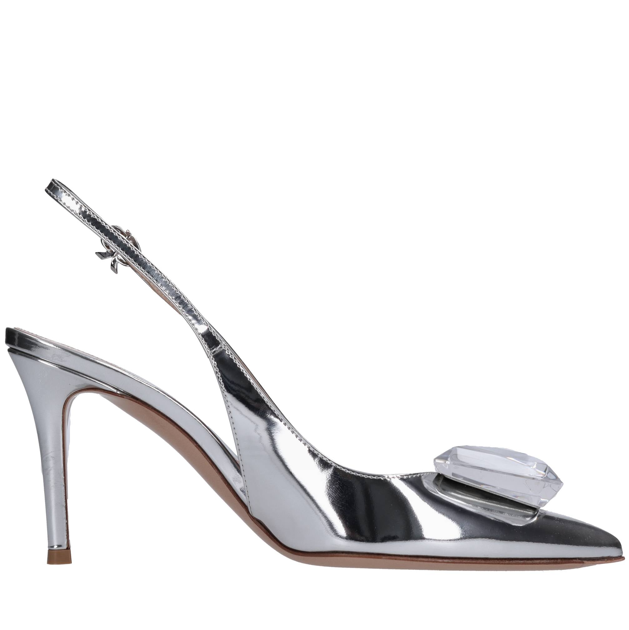 Décolleté slingback in pelle 