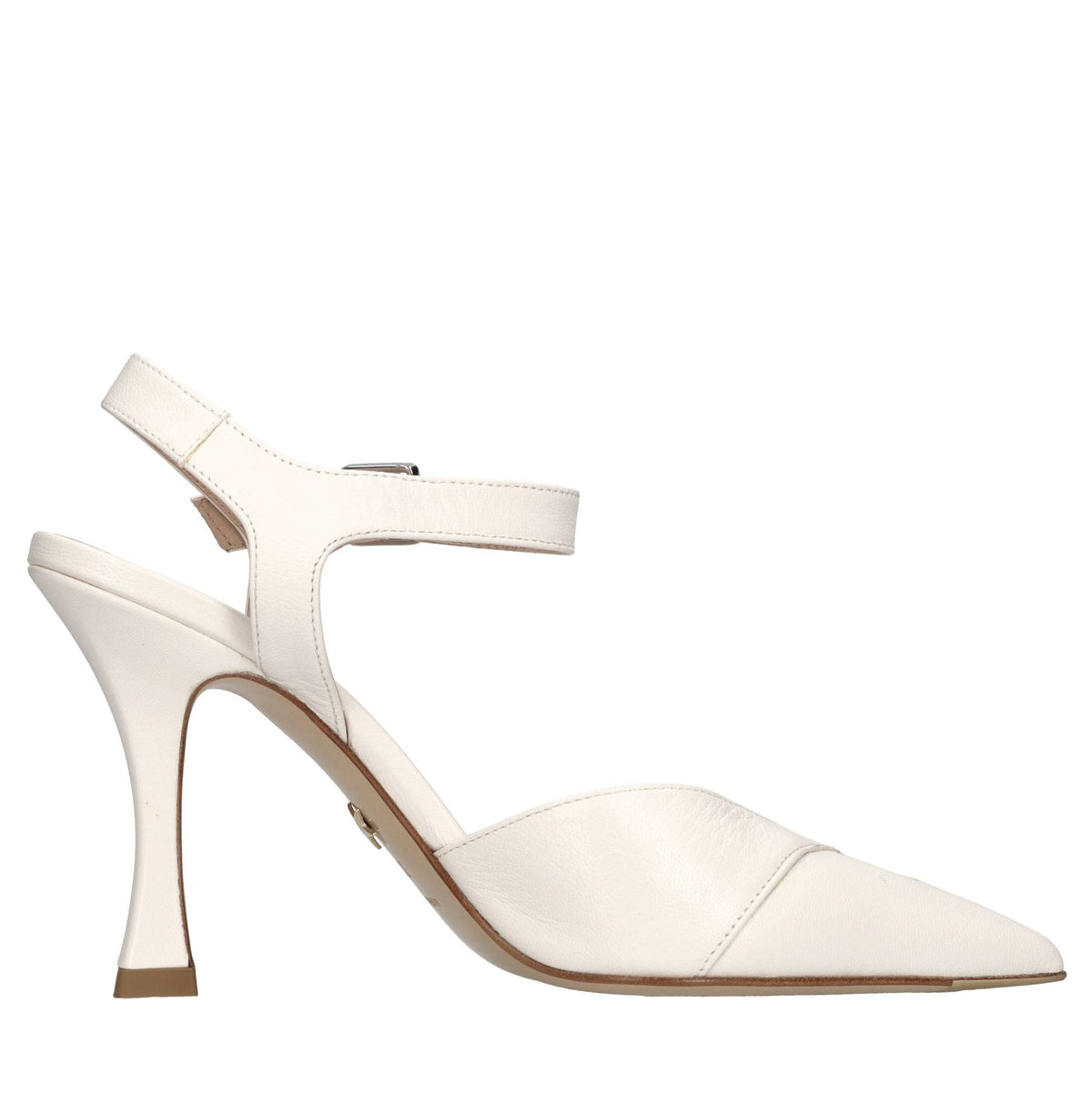 Décolleté slingback in pelle 