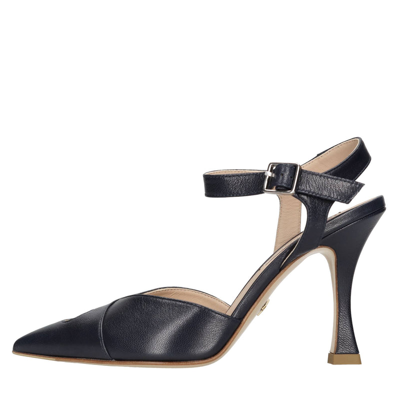 Décolleté slingback in pelle 