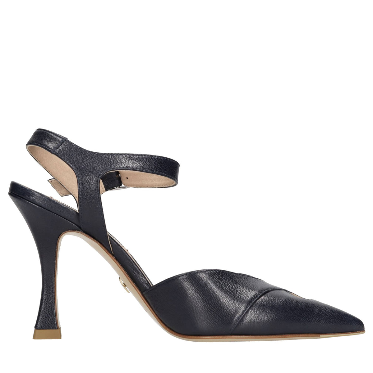 Décolleté slingback in pelle 