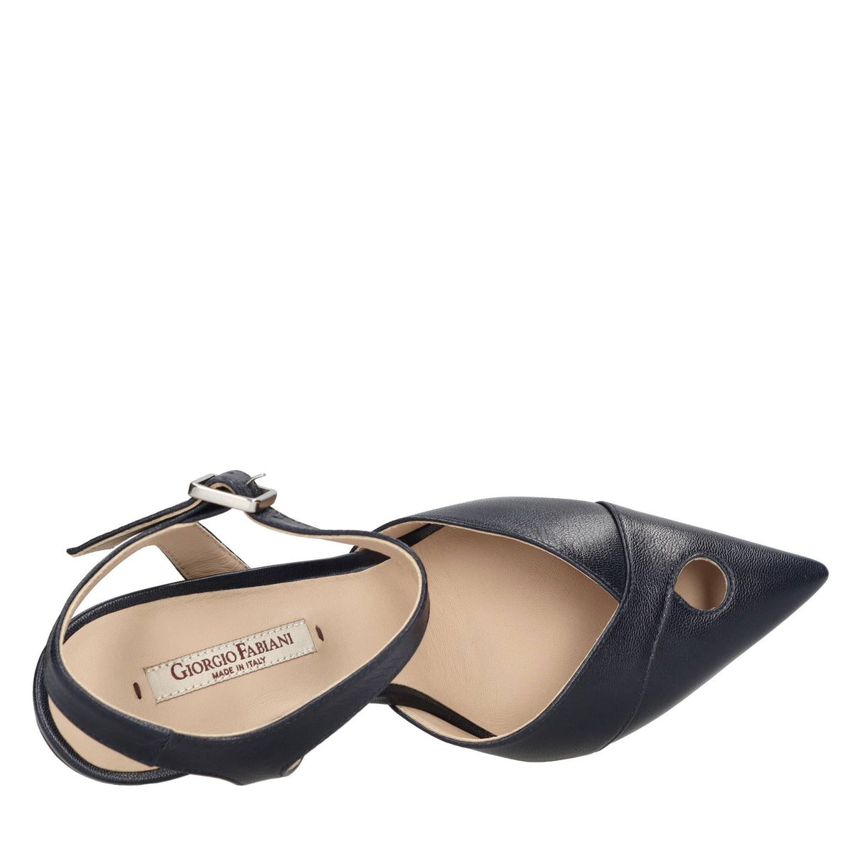 Décolleté slingback in pelle 