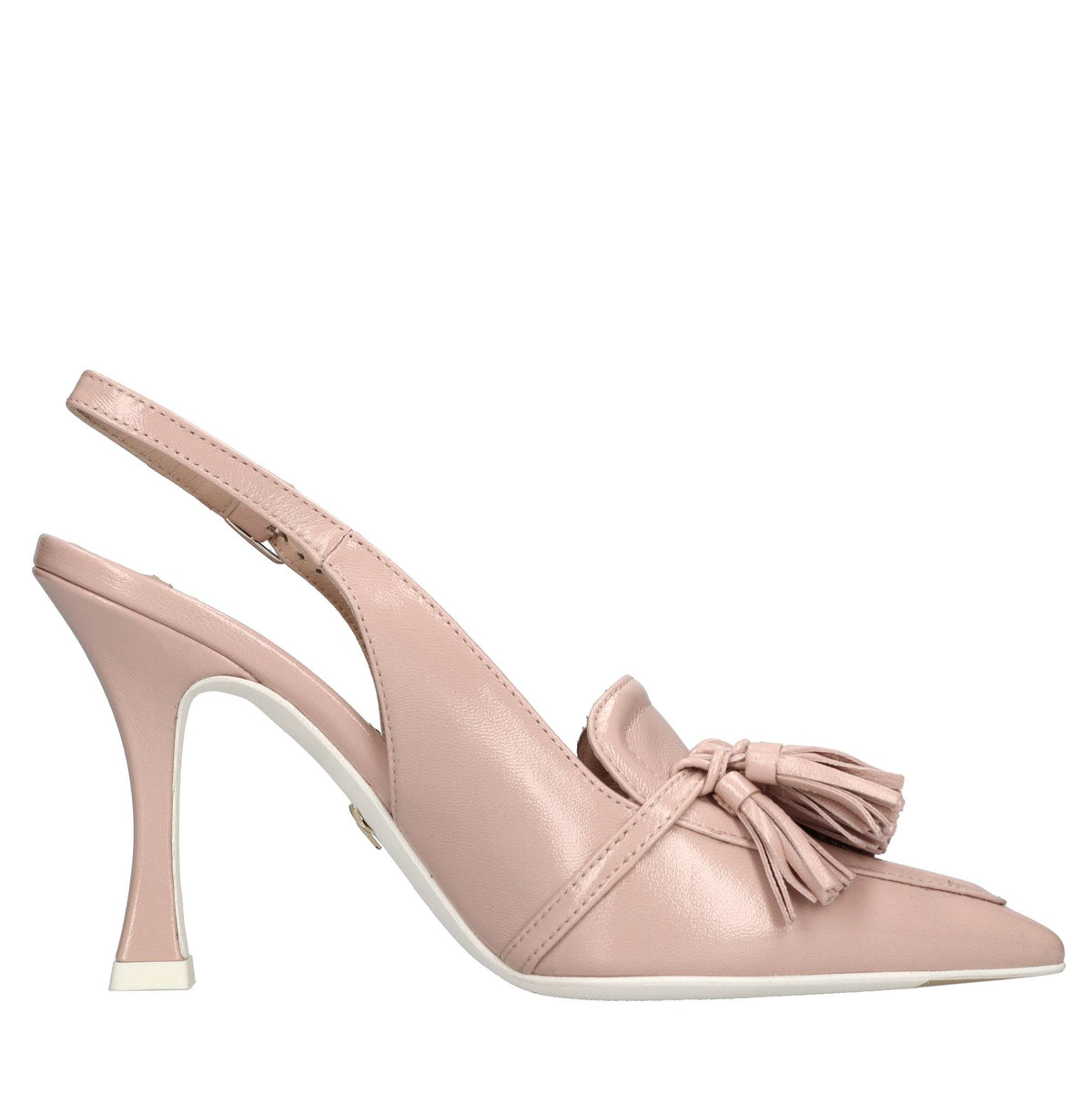 Décolleté slingback in pelle 