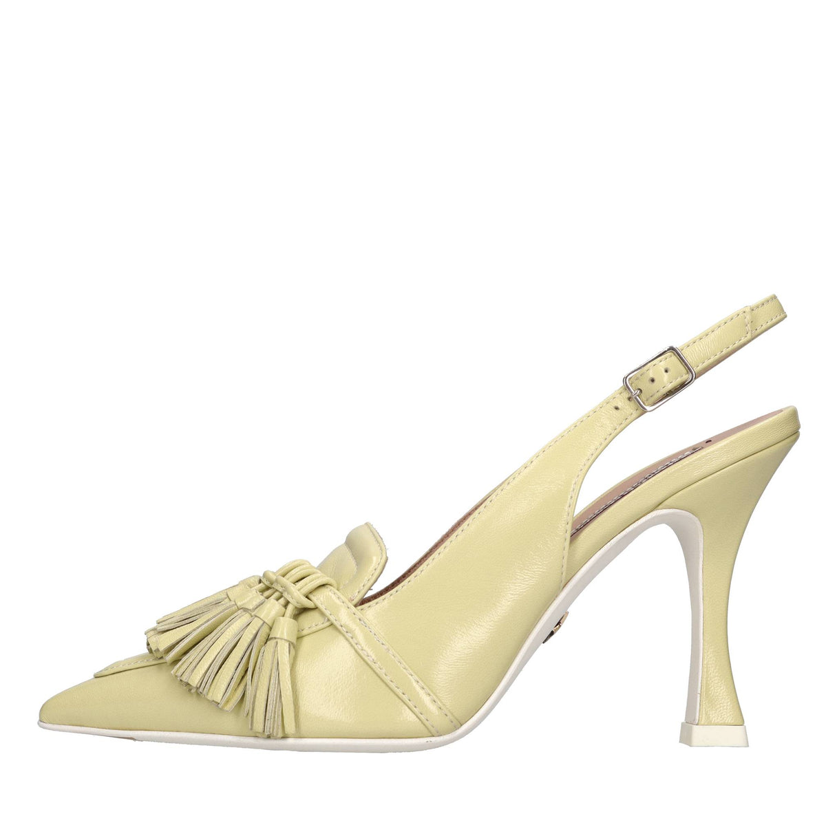 Décolleté slingback in pelle 