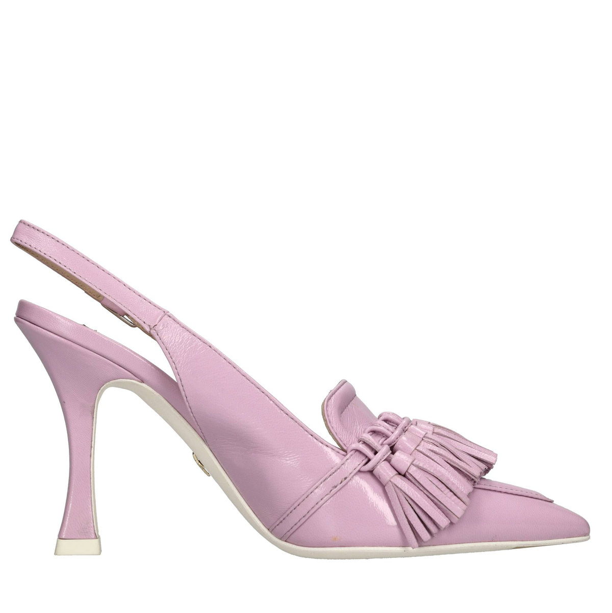 Décolleté slingback in pelle 