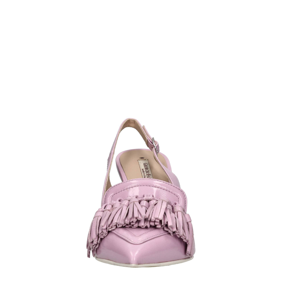 Décolleté slingback in pelle 