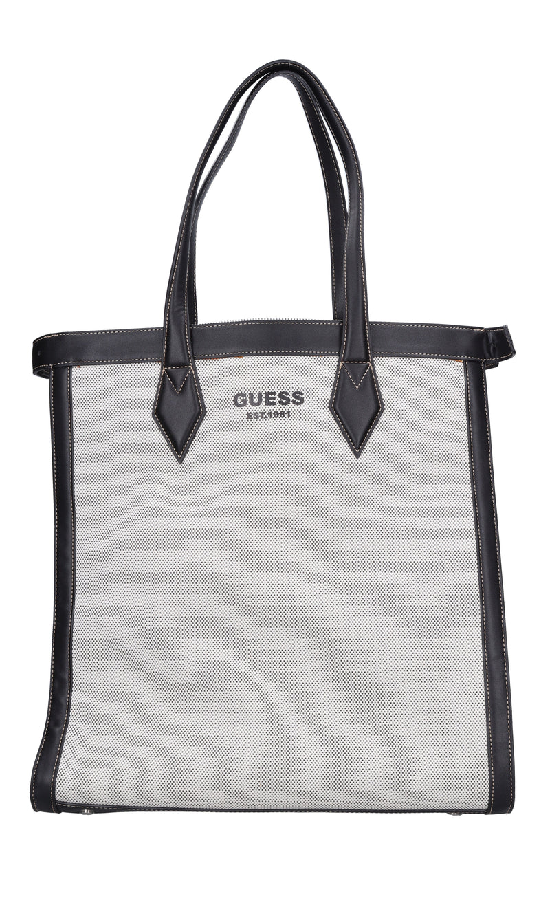 Borsa in ecopelle e tessuto 