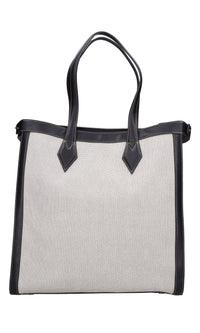 Borsa in ecopelle e tessuto 