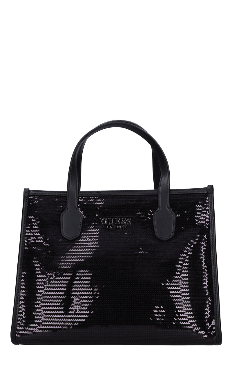 Borsa in ecopelle e pailettes 
