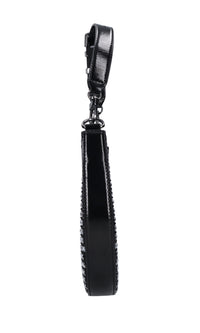 Borsa in ecopelle tessuto e strass 