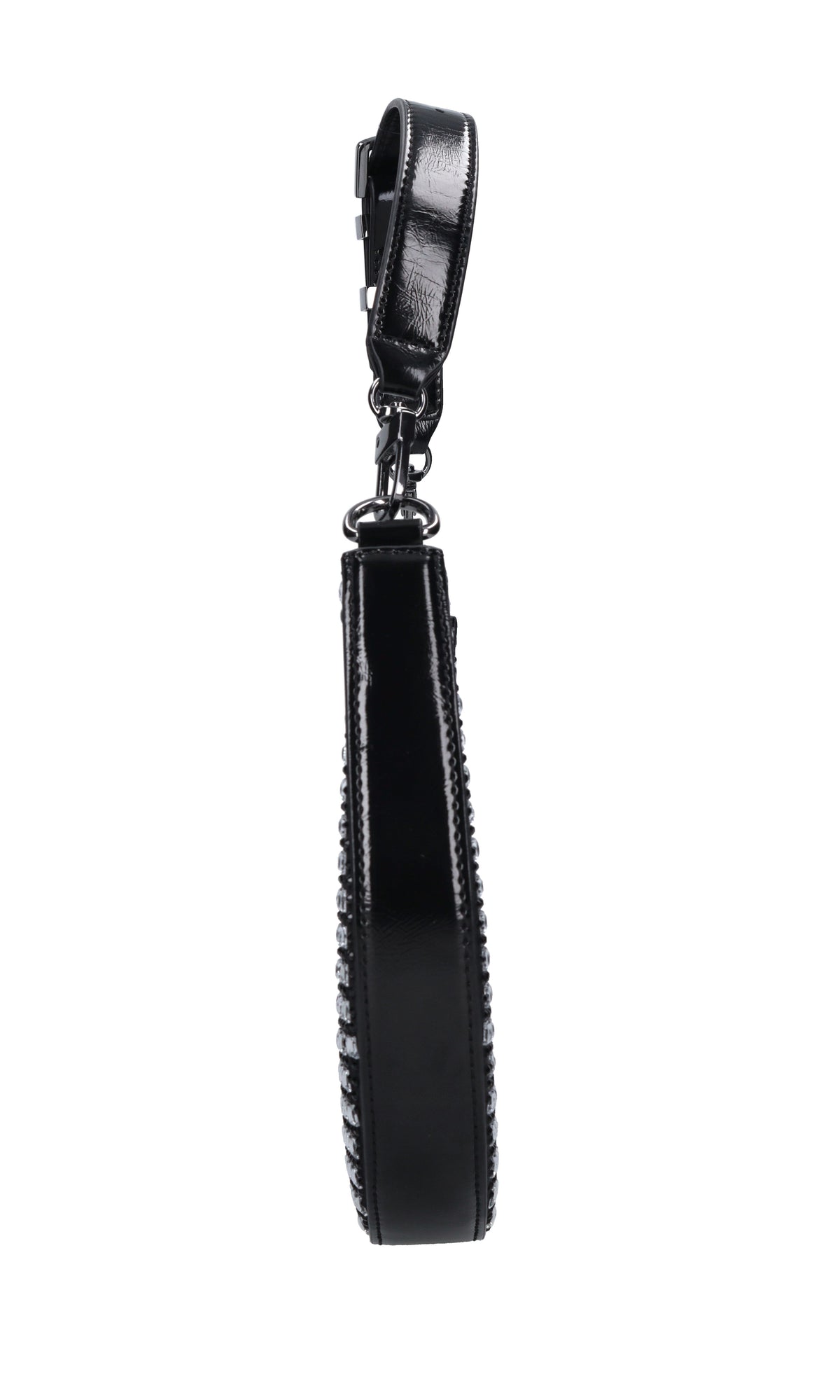 Borsa in ecopelle tessuto e strass 
