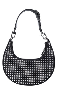 Borsa in ecopelle tessuto e strass 