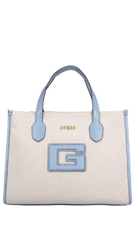 Borsa in ecopelle e tessuto 