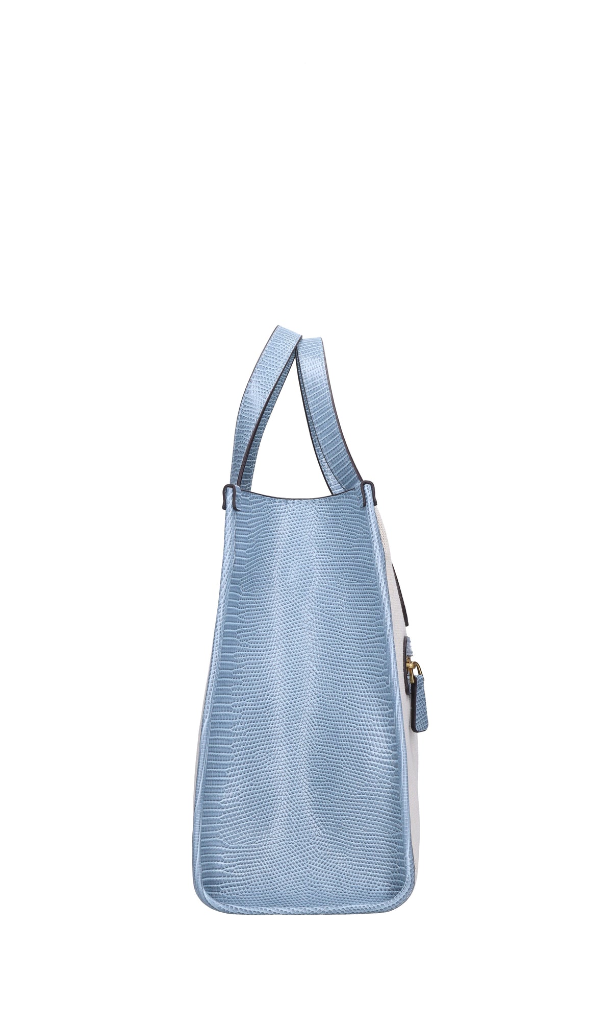 Borsa in ecopelle e tessuto 