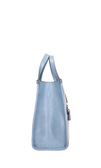 Borsa in ecopelle e tessuto 