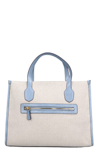 Borsa in ecopelle e tessuto 